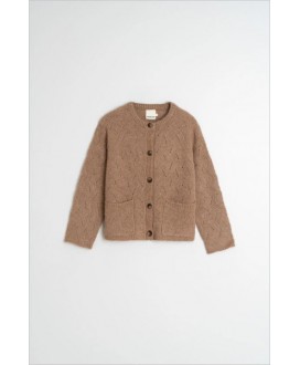 Chaqueta punto camel bolsillos plastrón INDI&COLD