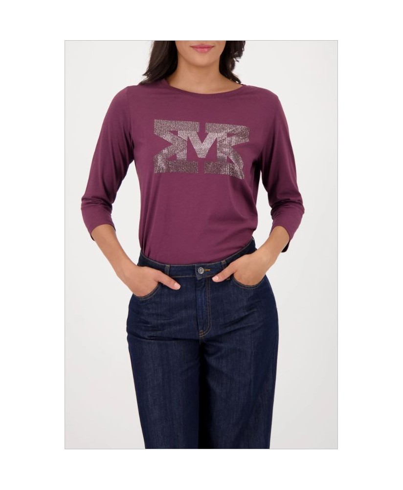Camiseta manga 3/4 granate strass pecho MONARI