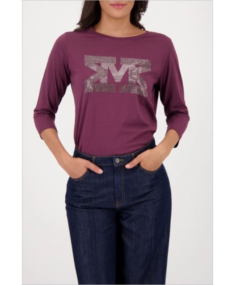 Camiseta manga 3/4 granate strass pecho MONARI