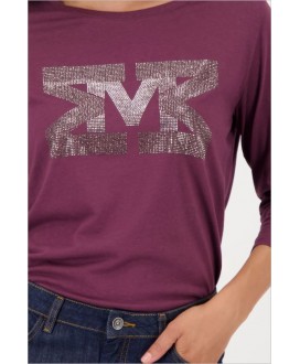 Camiseta manga 3/4 granate strass pecho MONARI