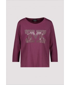 Camiseta manga 3/4 granate strass pecho MONARI