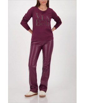 Sudadera granate “Via Bella” strass MONARI