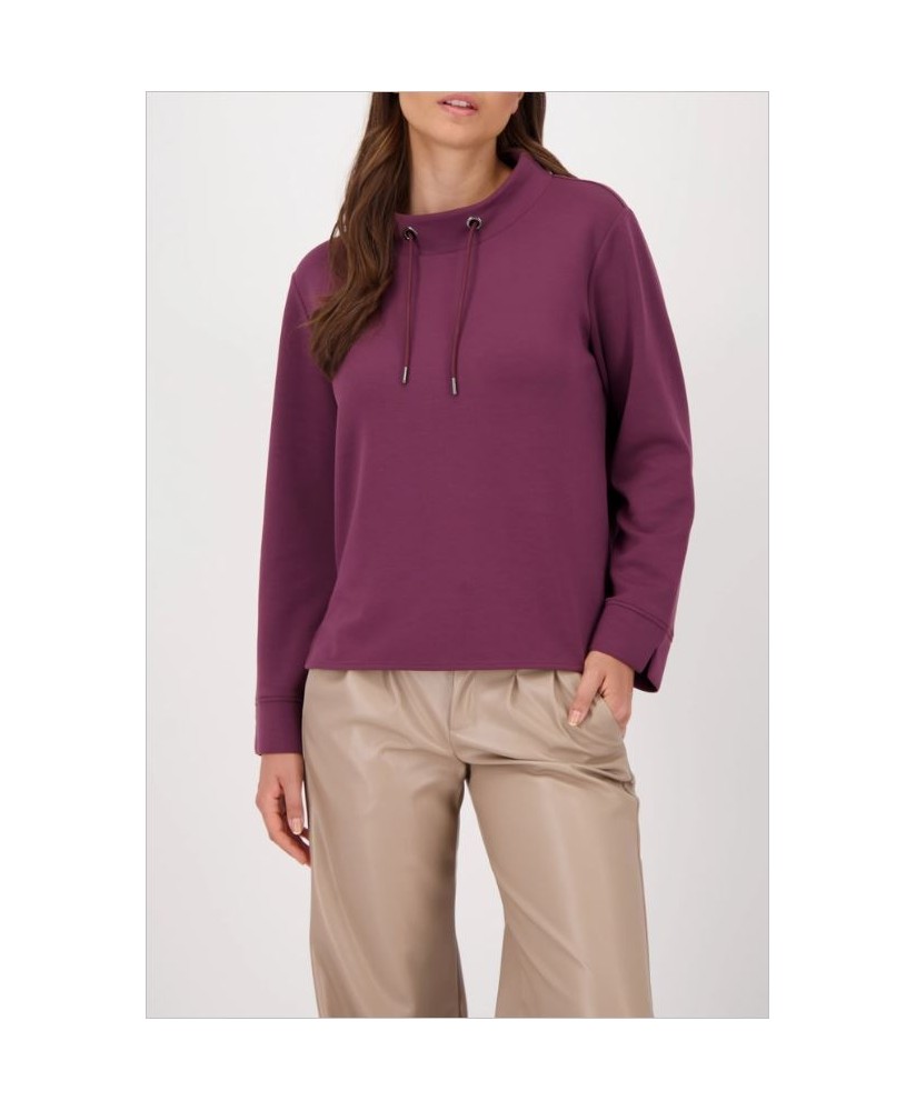 Sudadera granate cuello alto cordón MONARI