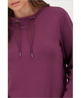 Sudadera granate cuello alto cordón MONARI