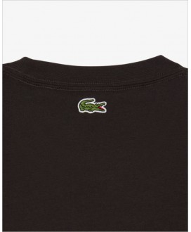 Camiseta marrón letras verdes dibujo LACOSTE