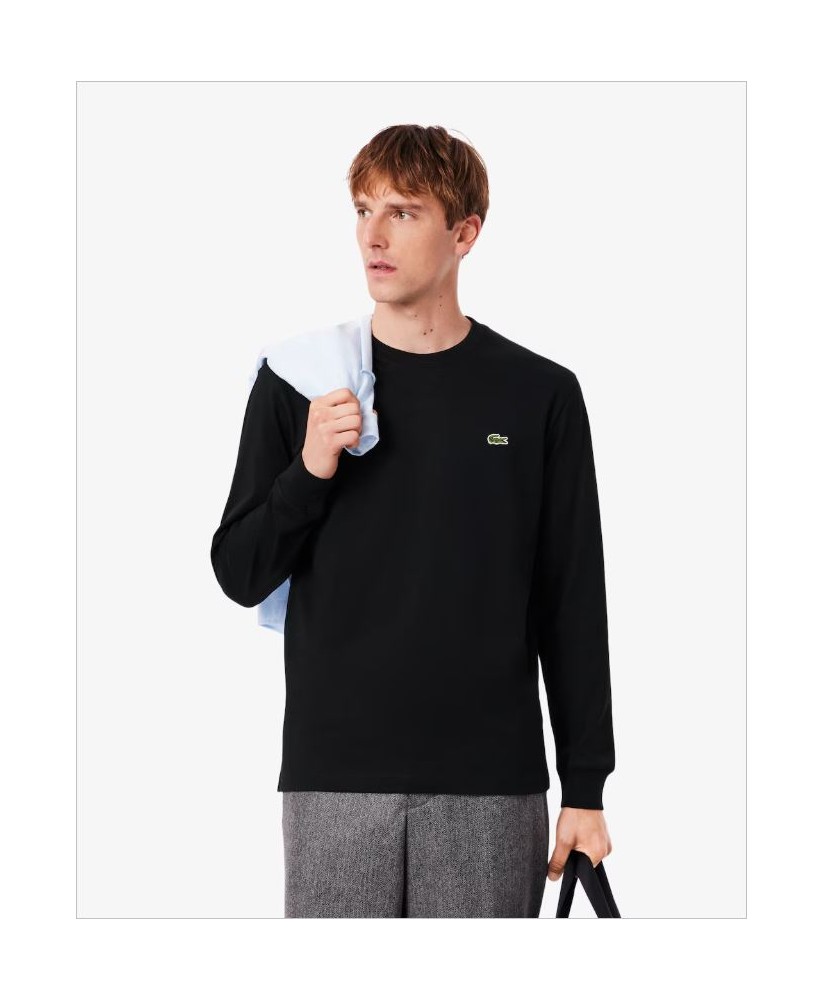 Camiseta básica manga larga negra LACOSTE