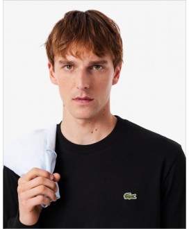Camiseta básica manga larga negra LACOSTE
