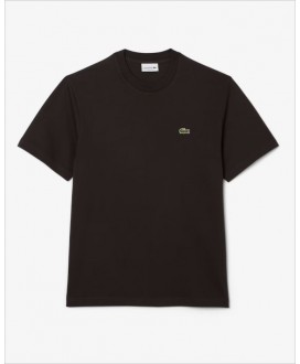 Camiseta básica marrón algodón LACOSTE