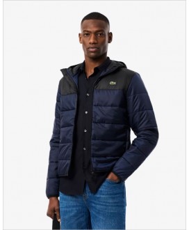Chaqueta impermeable acolchada azul LACOSTE
