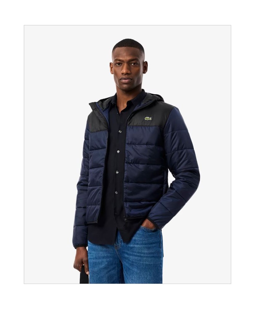 Chaqueta impermeable acolchada azul LACOSTE