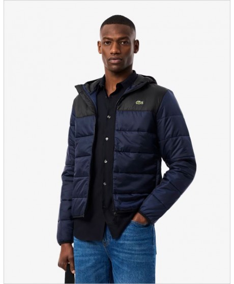 Chaqueta impermeable acolchada azul LACOSTE