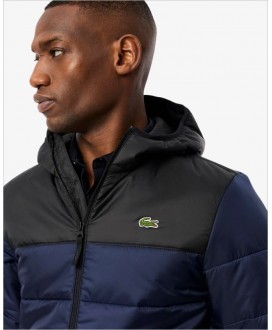 Chaqueta impermeable acolchada azul LACOSTE