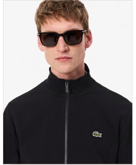 Sudadera negra cuello alto cremallera LACOSTE