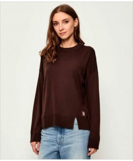 Jersey oversize marrón abertura delantera LIU JO