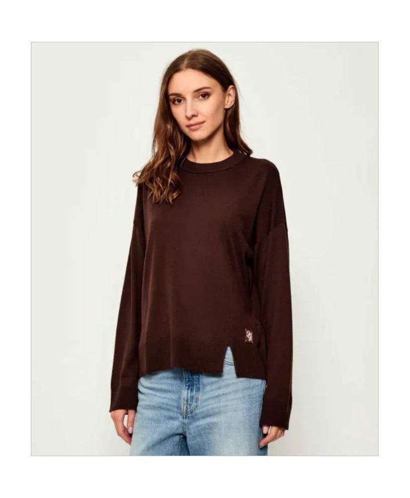 Jersey oversize marrón abertura delantera LIU JO