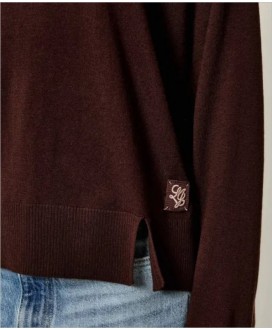 Jersey oversize marrón abertura delantera LIU JO