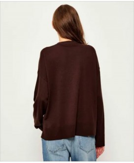 Jersey oversize marrón abertura delantera LIU JO