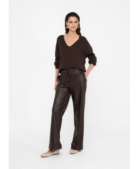 Jersey marrón pico microlentejuelas LIU JO