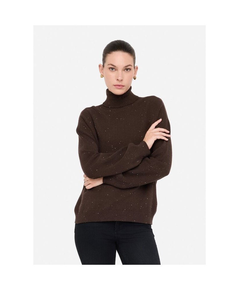 Jersey cisne marrón microlentejuelas LIU JO