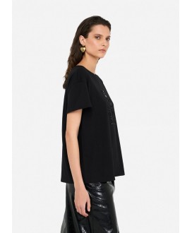 Camiseta negra pingüino strass LIU JO