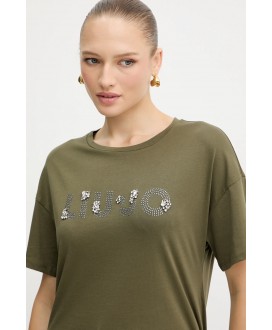 Camiseta kaki letras plata LIU JO
