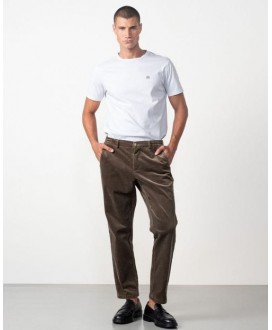 Pantalón marrón cordón y goma cintura pana ETIEM
