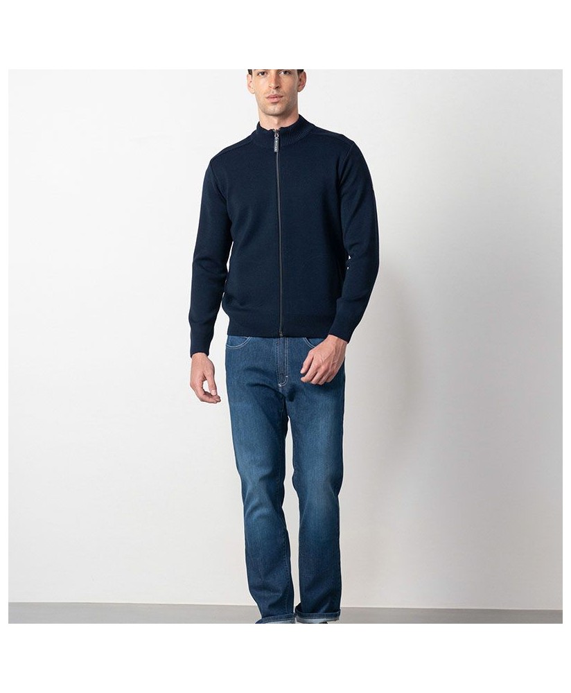 Chaqueta-cazadora marino punto cerrojillo ETIEM