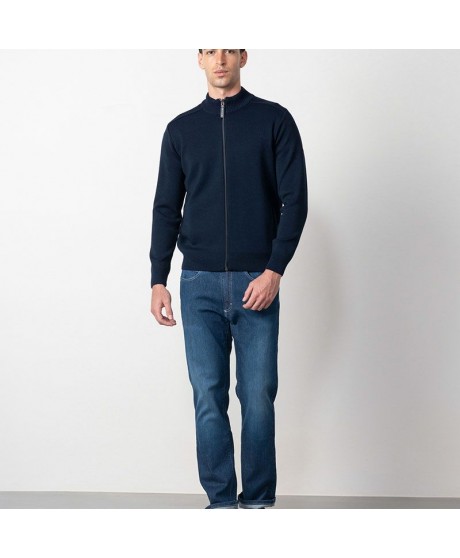 Chaqueta-cazadora marino punto cerrojillo ETIEM
