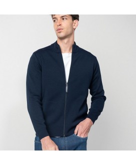 Chaqueta-cazadora marino punto cerrojillo ETIEM