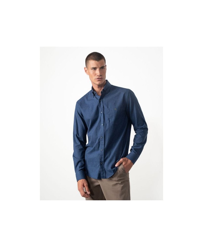 Camisa azul sport regular fit  franela ETIEM