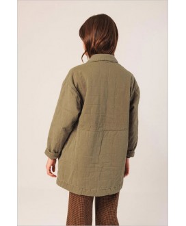 Abrigo cuadros acolchado verde INDI&COLD