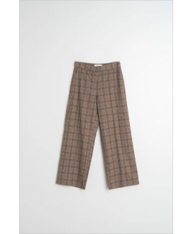 Pantalón cuadros marrón lista azul INDI&COLD