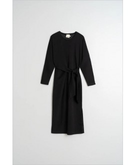 Vestido punto negro nudo lateral INDI&COLD