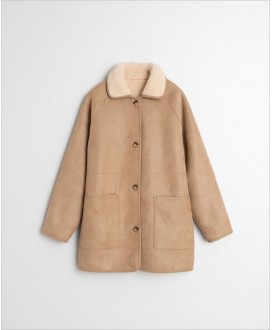 Abrigo borreguillo camel reversible INDI&COLD