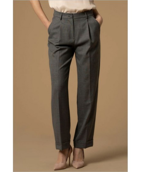 Pantalón chino gris cuadros dobladillo KOCCA