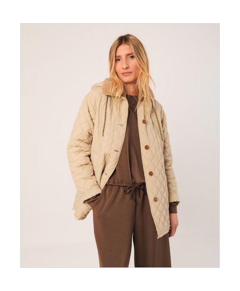 Chaquetón guateado beige INDI&COLD