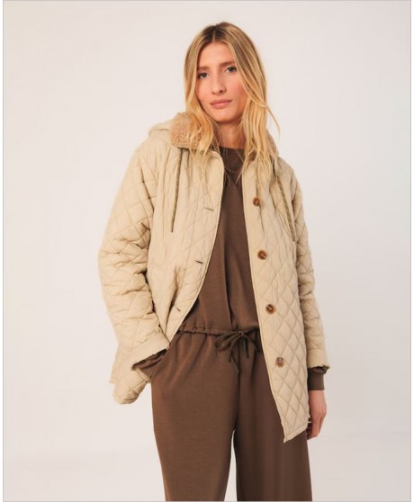 Chaquetón guateado beige INDI&COLD