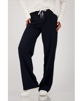 Pantalón recto azul cintura blanca cordón MONARI