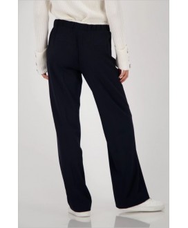 Pantalón recto azul cintura blanca cordón MONARI