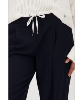 Pantalón recto azul cintura blanca cordón MONARI