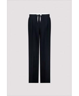 Pantalón recto azul cintura blanca cordón MONARI