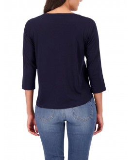 Camiseta azul noche dibujo París strass MONARI