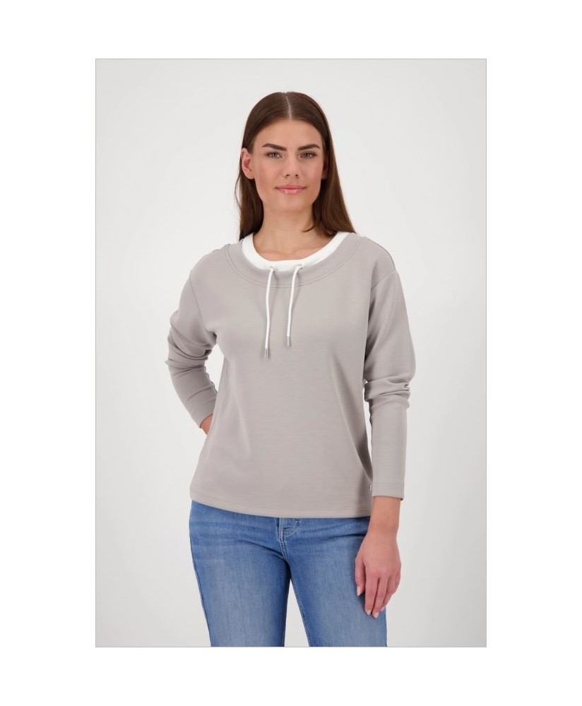 Sudadera camel cuello blanco cordón MONARI