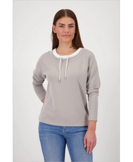 Sudadera camel cuello blanco cordón MONARI