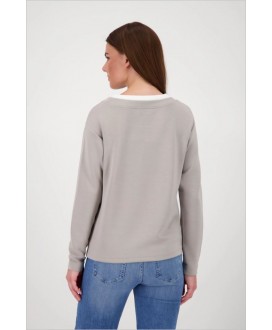 Sudadera camel cuello blanco cordón MONARI