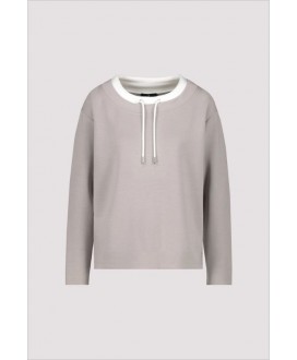 Sudadera camel cuello blanco cordón MONARI