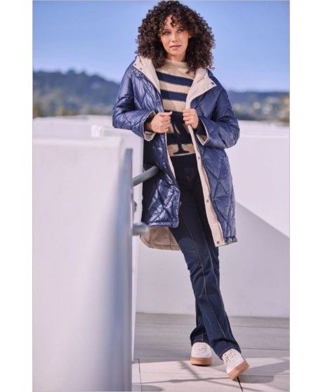 Parka camel reversible azul MONARI