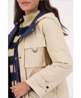 Parka camel reversible azul MONARI