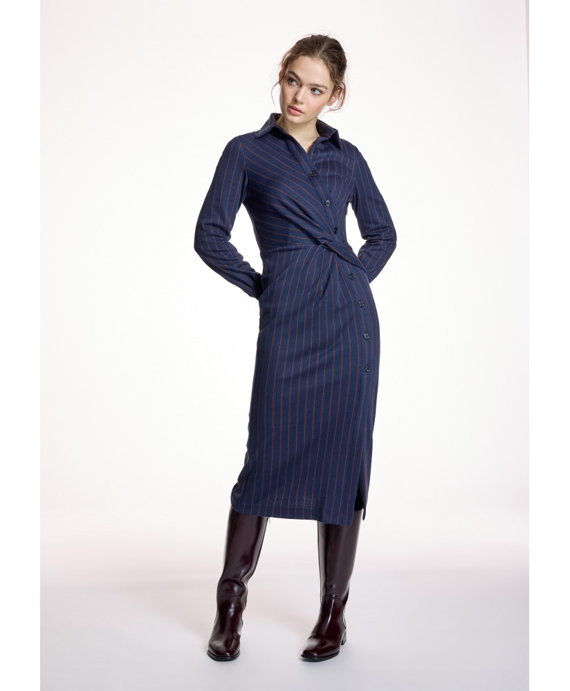 Vestido marino rayas en punto ALBA CONDE