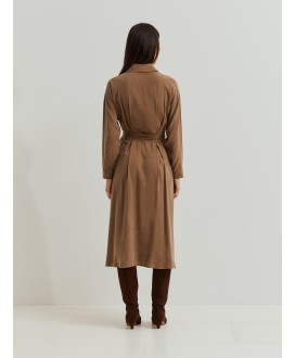 Vestido camel camisero largo cinturón LION OF PORCHES